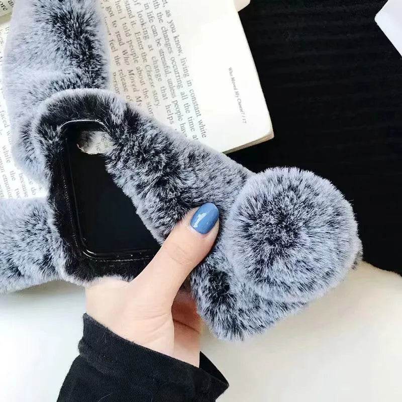 Cute Creative Rabbit Plush warm phone case women - EX-STOCK Canada