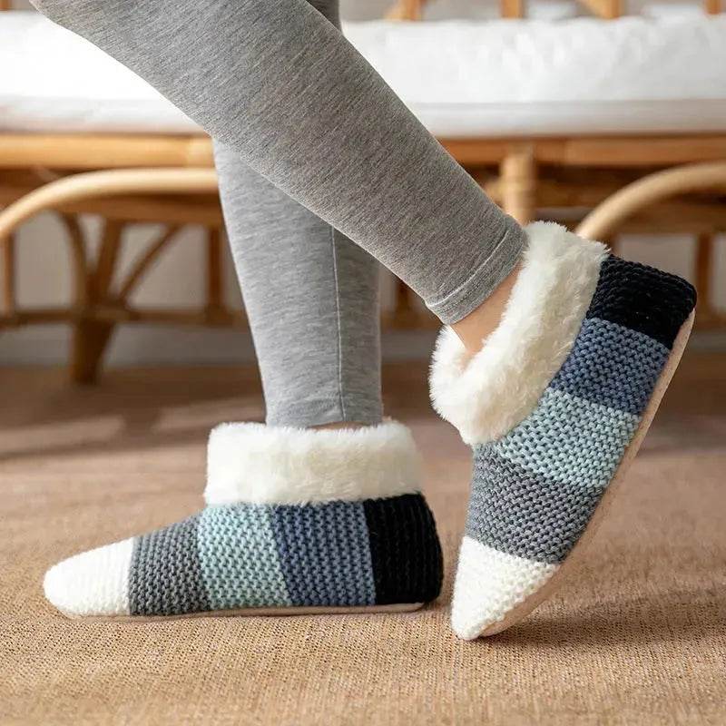 Women's Color-matching Knitted Plush Floor Socks Home Indoor Warm Non-slip Carpet Socks Winter Fashion - EX-STOCK Canada