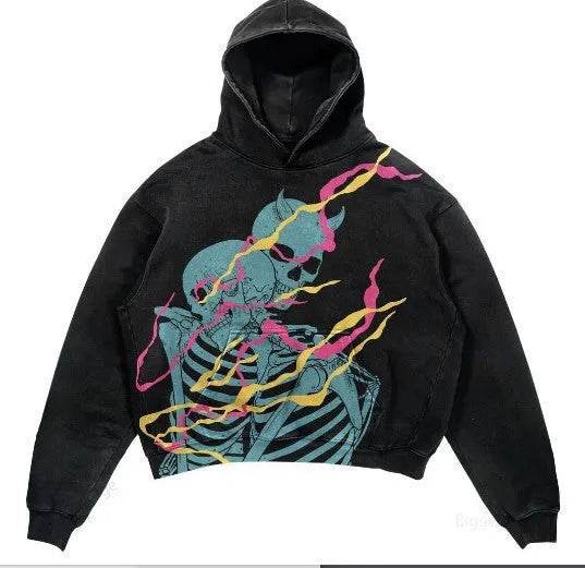 Men's And Women's Fashion Punk Design Fleece Printed Hoodie top - EX-STOCK Canada