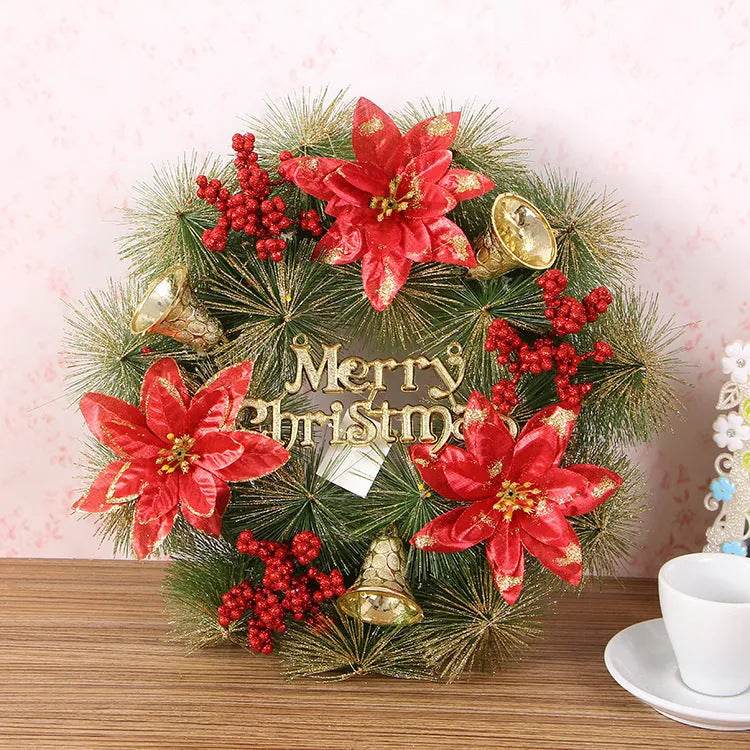 Christmas Wreath Clover Wreath Natural Pine Decorative Christmas Garland with Frost - EX-STOCK Canada