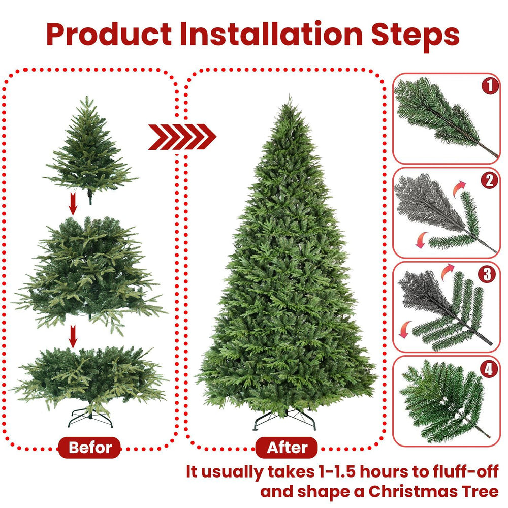 4ft PE PVC Hybrid Automatic Tree Steel Wire Wire Artificial Christmas Tree EX-STOCK Canada