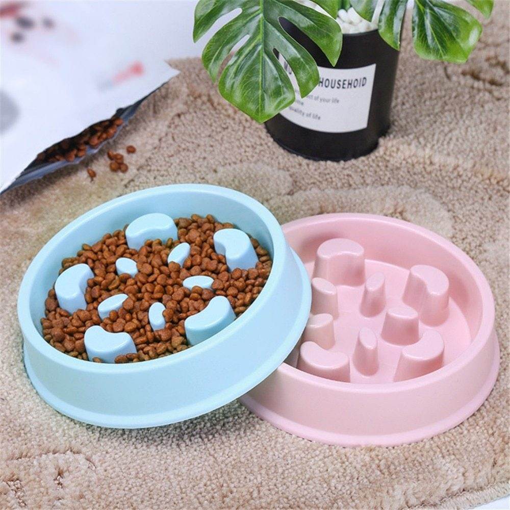 Pet Cat Dog Slow feeder Bowl Anti Choking Slow Feeding Puzzle Feeder - EX-STOCK Canada