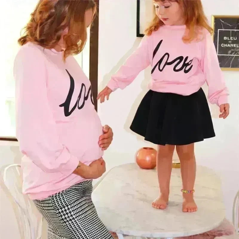 Women Maternity Sweatshirt Love Printed Parent-child Sweatshirt - EX-STOCK CANADA
