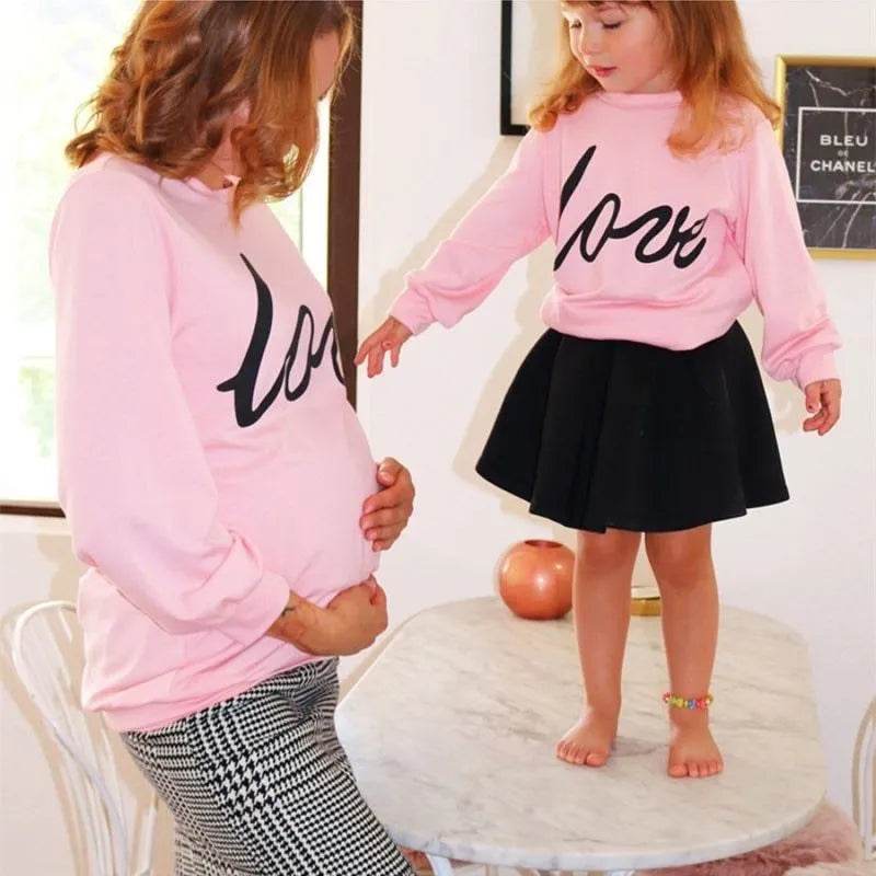 Women Maternity Sweatshirt Love Printed Parent-child Sweatshirt - EX-STOCK Canada