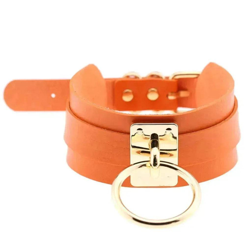 Gothic Punk Wide PU Leather O Ring BDSM Collar Choker Necklace Women Bondage Collar - EX-STOCK Canada