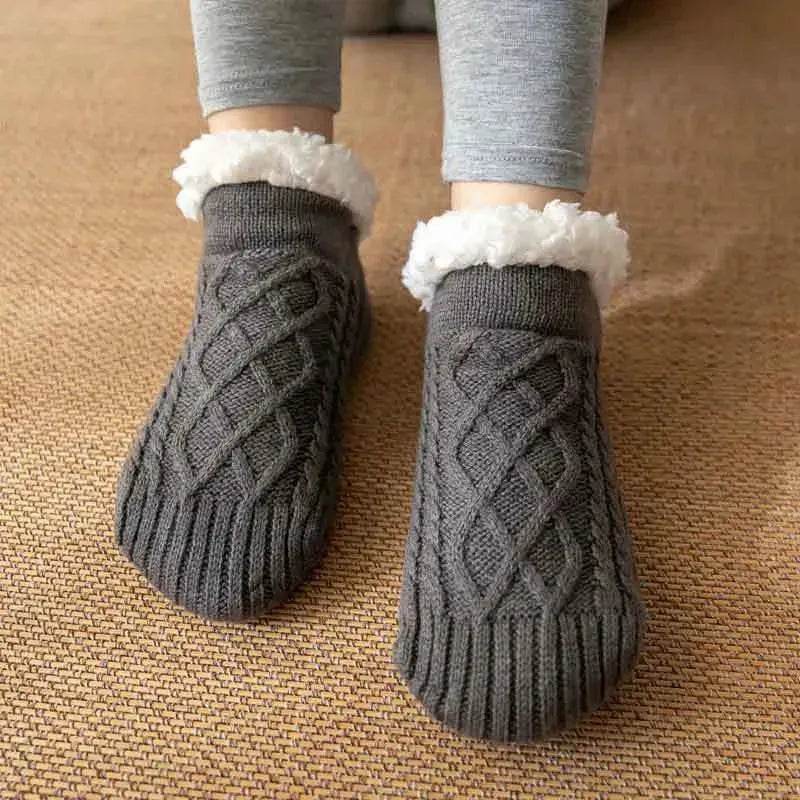 Winter Knitted Plush Floor Socks Home Warm Non-slip Carpet Socks Women - EX-STOCK Canada