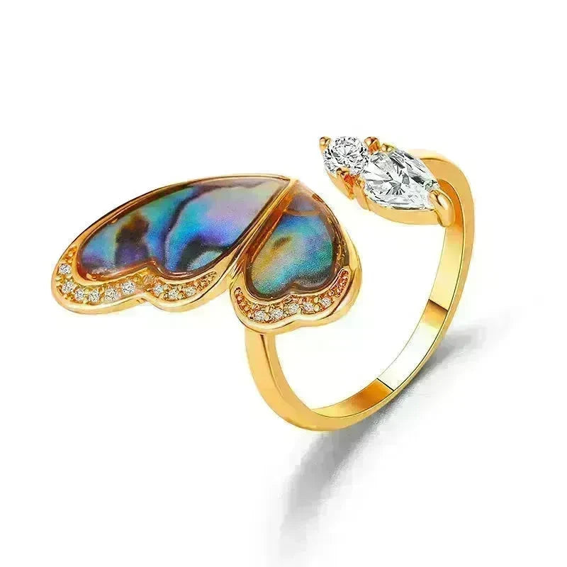 Ladies Fashion Seashell Wing Zircon Jewelry Ring for women - EX-STOCK CANADA