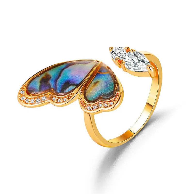 Ladies Fashion Seashell Wing Zircon Jewelry Ring for women - EX-STOCK Canada