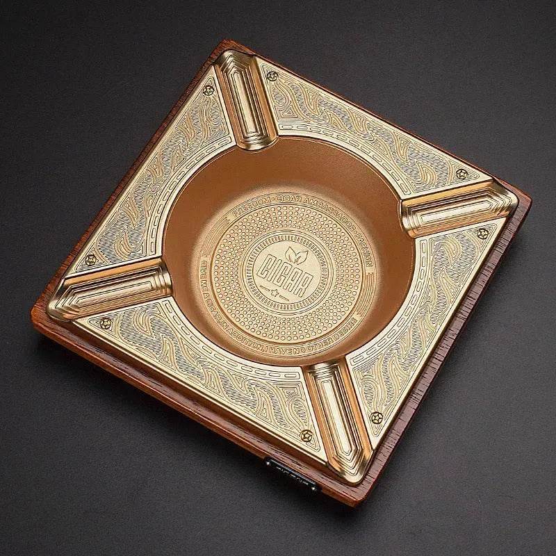 Luxury Wooden Metal Alloy 4 slots Cigar Ashtray - EX-STOCK Canada