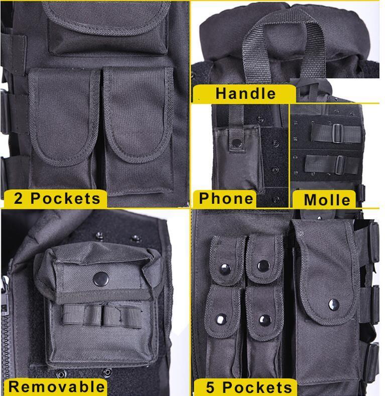 Tactical Vest Black Mens Military Hunting Vest EX-STOCK Canada