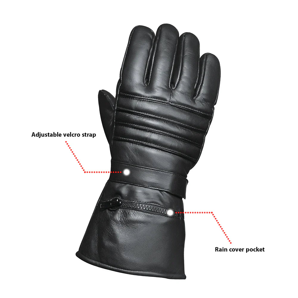 Open Road Men's Leather Motorcycle Gloves w/ Rain Cover EX-STOCK Canada
