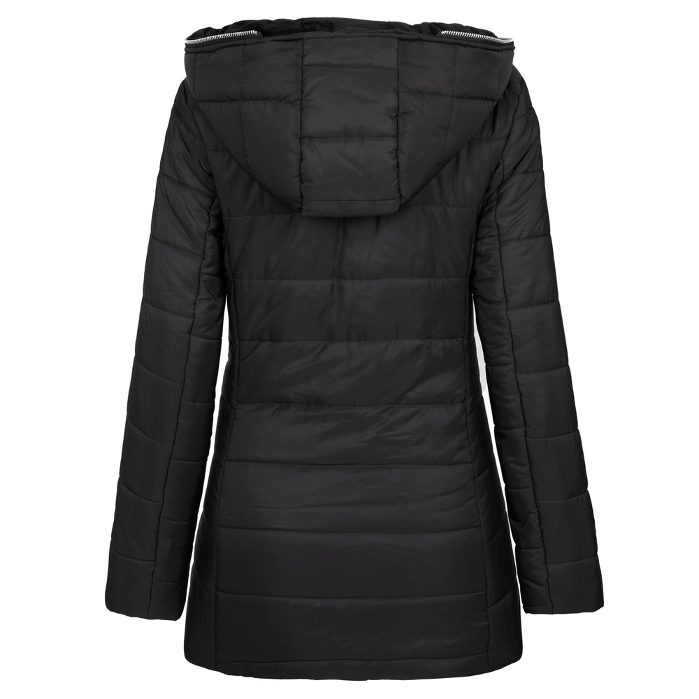 Women's Slim-Fit Quilted Puffer Jacket – Faux Fur Lined Hooded Winter Coat | XS–3XL