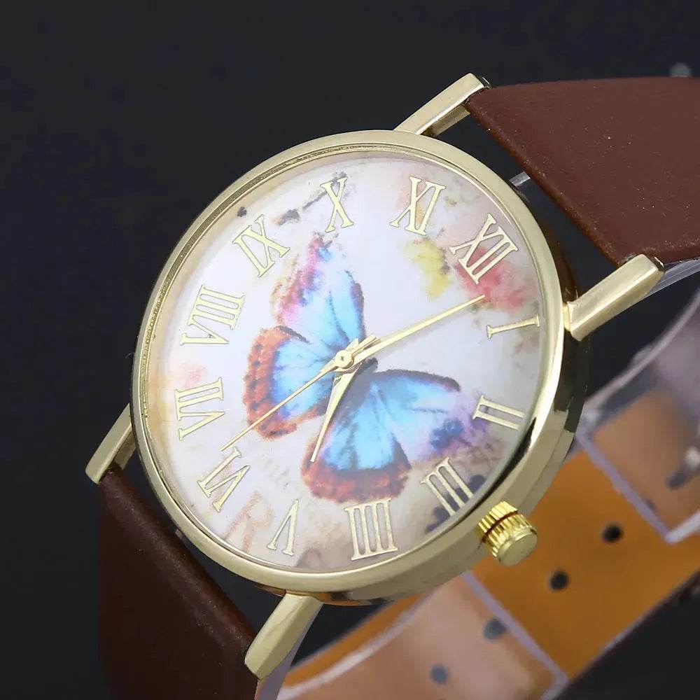 Roman scale butterfly belt watch Fashion universal gold shell watch - EX-STOCK Canada