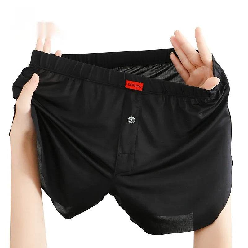 Men's Underwear Solid Color Loose Breathable Ice Silk Boxers - EX-STOCK Canada