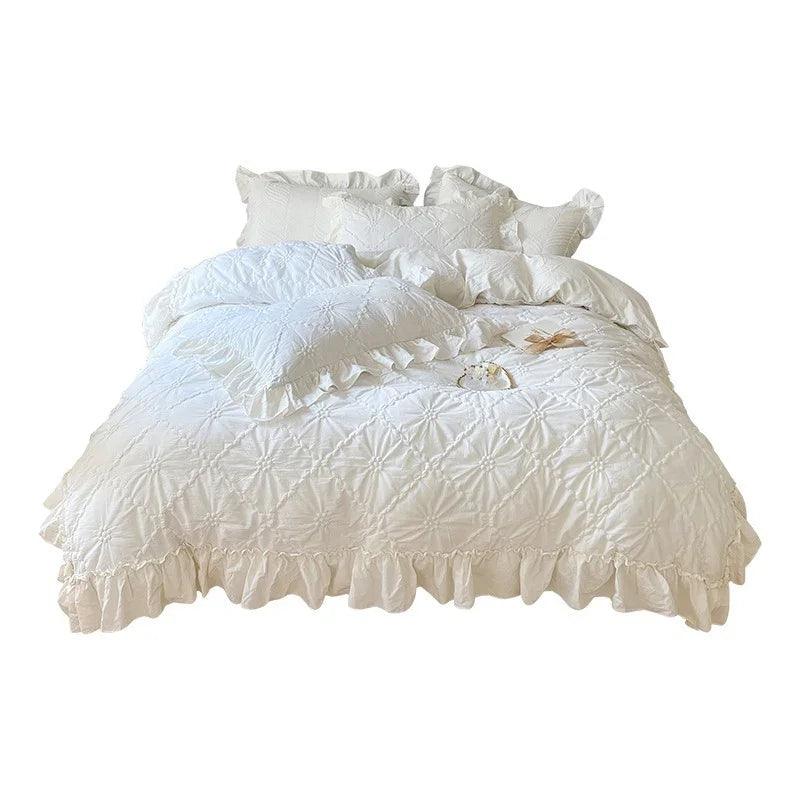 Washed Cotton Four-piece Set Girlish Heart Duvet Cover EX-STOCK Canada
