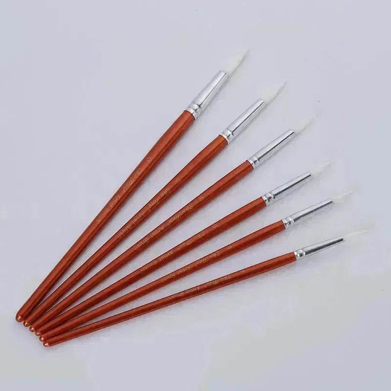 12Pcs Lot Round Shape Nylon Hair Wooden Handle Paint Brush Set Tool For Art School Watercolor Acrylic Painting - EX-STOCK Canada