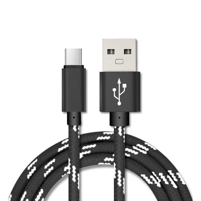 Nylon Braided Lattice Resistant Mobile Phone Data Cable Charging Cable - EX-STOCK Canada