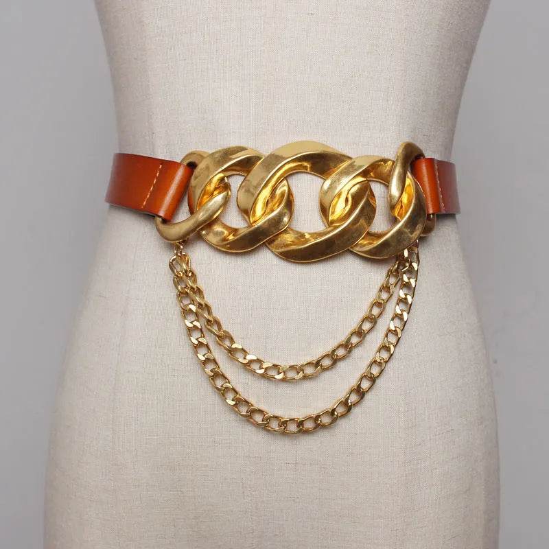 Street shot fashion metal chain link Waist Belt women - EX-STOCK Canada