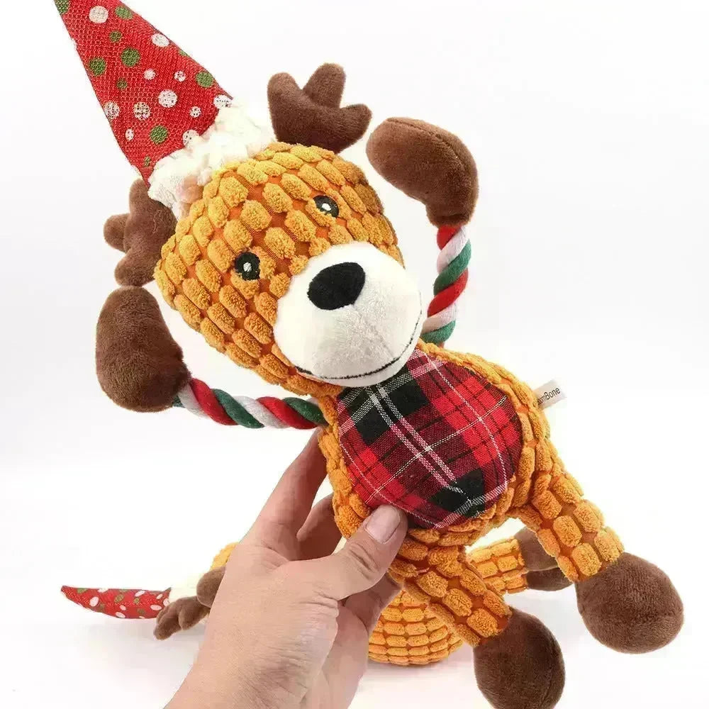 Christmas deer pet plush sounding toy - EX-STOCK CANADA