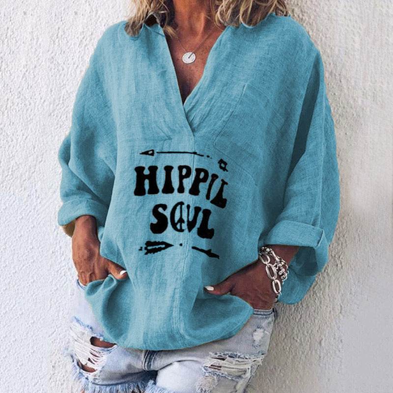 Casual Summer Cotton blend pocket women blouse top - EX-STOCK Canada