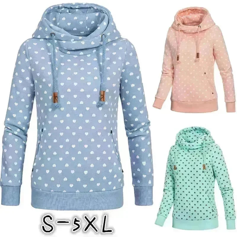 Women Printed loose hooded sweatshirt - EX-STOCK CANADA