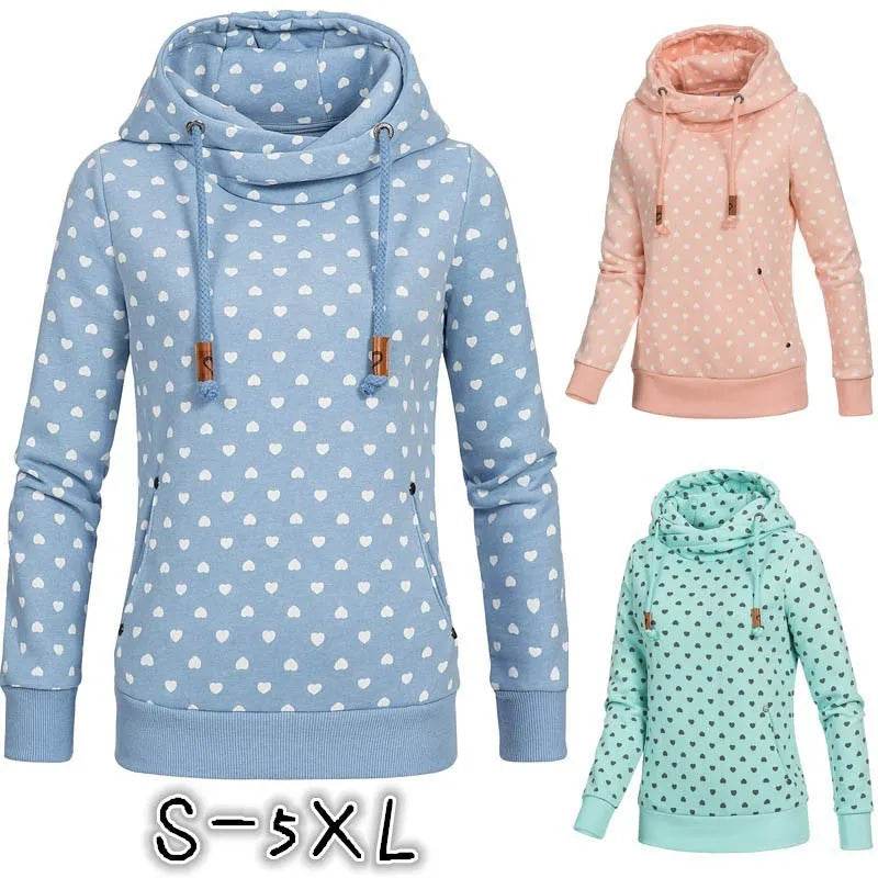 Women Printed loose hooded sweatshirt - EX-STOCK Canada