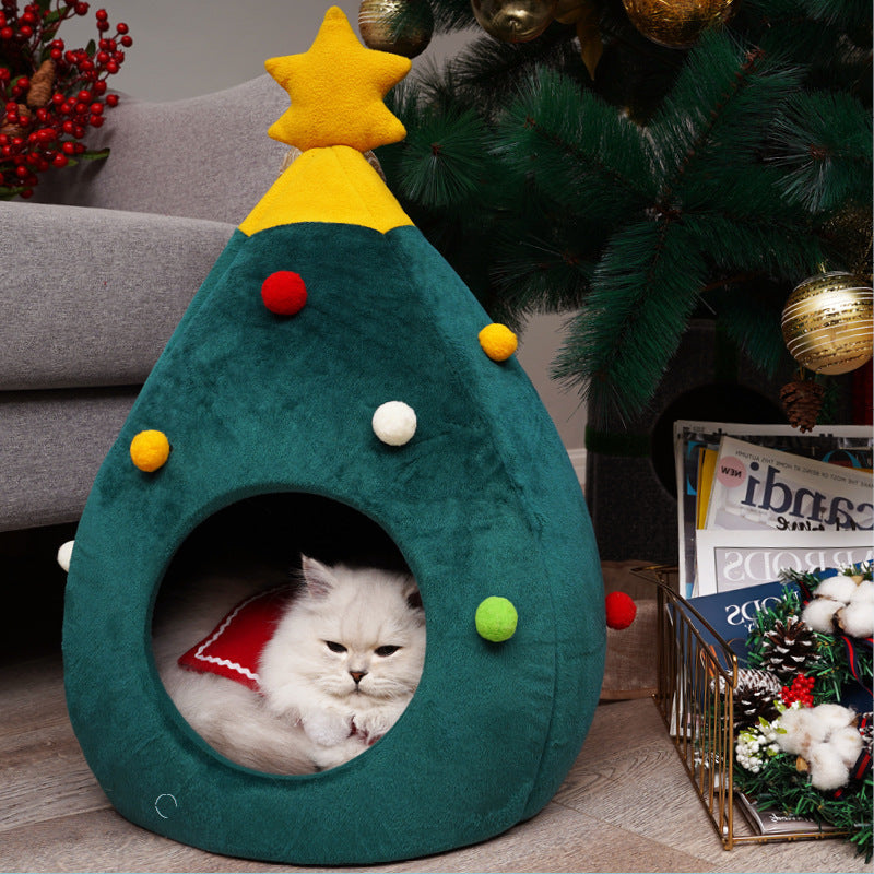 Lit pour animaux en forme de sapin de Noël : nid d'hiver chaud pour animaux, maison pour chat, chien, fournitures pour animauxEX-STOCK Canada