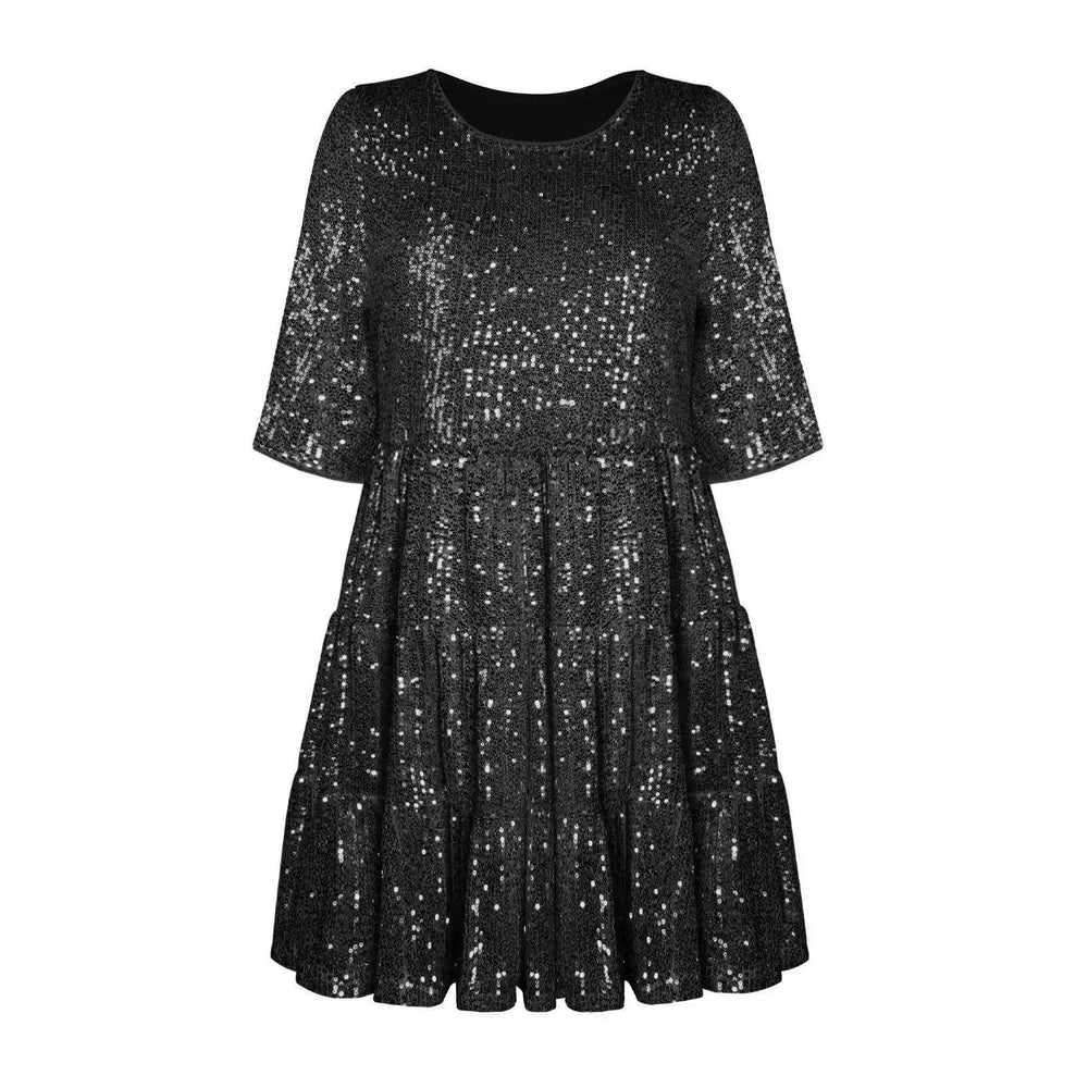 Elegant ladies Sequined Short Mini Skater Dress - EX-STOCK Canada