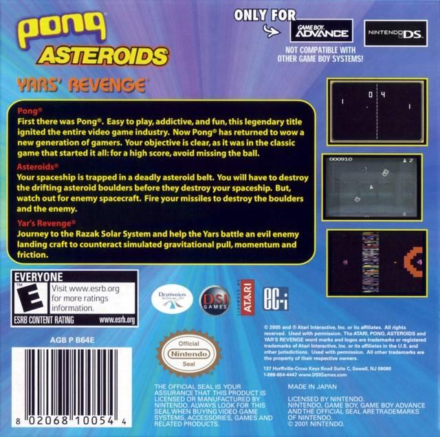 Pong / Asteroids / Yars' Revenge