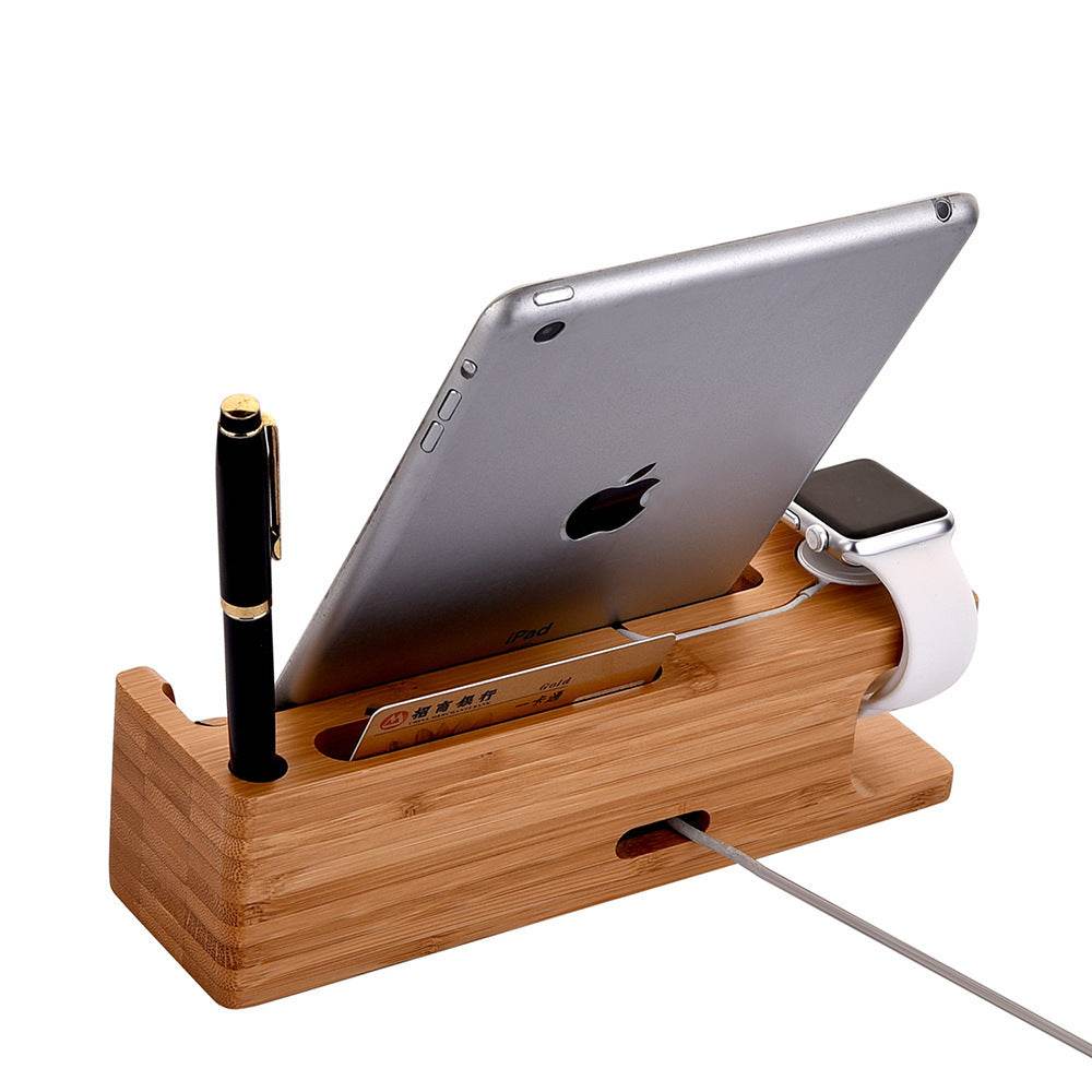 Wooden Table Desktop Dual Phone Holder - EX-STOCK Canada