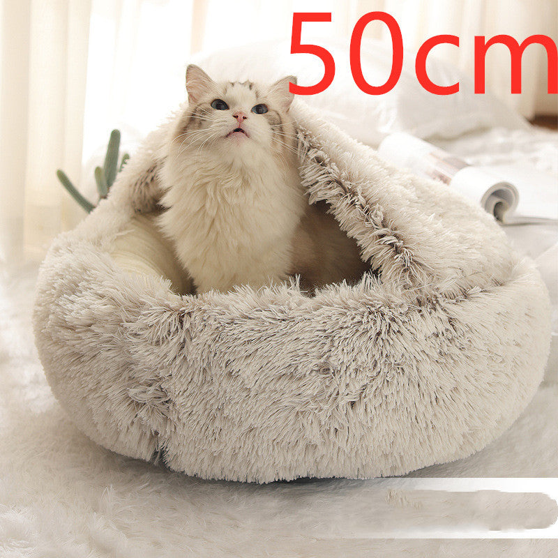 2 In 1 Dog And Cat Bed Pet Winter Bed Round Plush Warm Bed House Soft Long Plush Pets Bed Pet Products EX-STOCK Canada