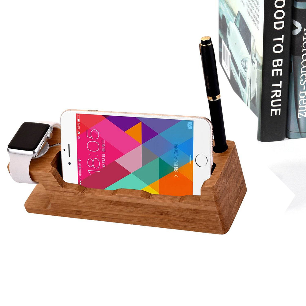 Wooden Table Desktop Dual Phone Holder - EX-STOCK Canada