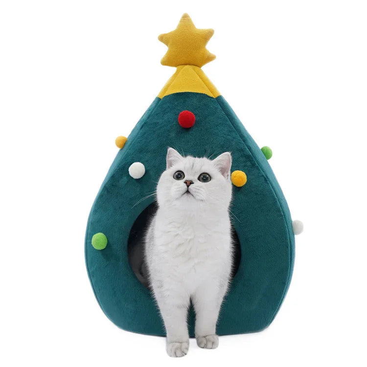 Letto per animali a forma di albero di Natale, nido invernale caldo per animali, casa per gatti, forniture per caniEX-STOCK Canada