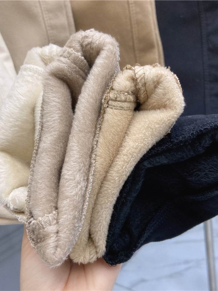 Plus Size Women's High Waist Denim Thick Trousers - EX-STOCK Canada