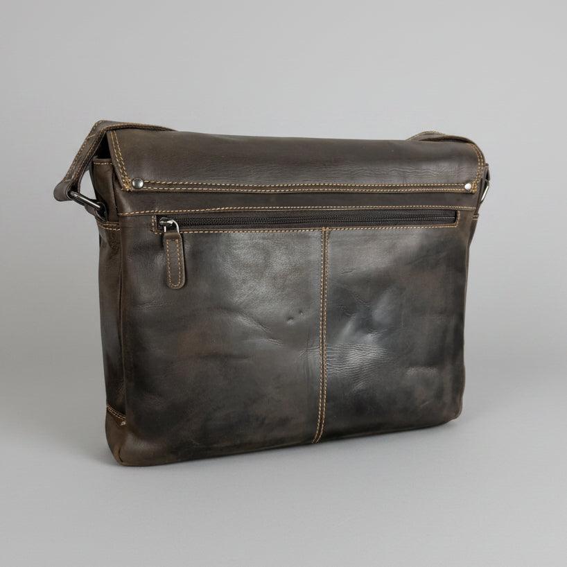 Greenwood Leather Laptop Bag. Premium Waxed Full-Grain Leather Briefcase for 16" Laptops