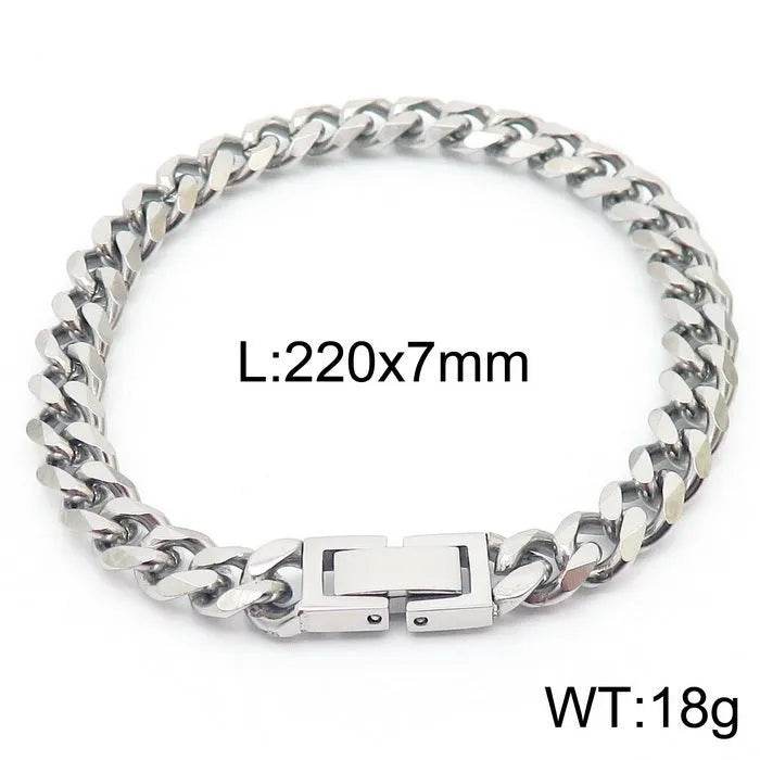 Cuban Link Chain Trimming Chain Jewelry Buckle Titanium Steel Bracelet - EX-STOCK Canada