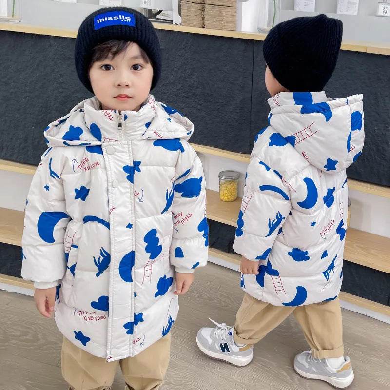New Style Children's Down Jacket Middle Long Cute Thickened Cotton - EX-STOCK Canada