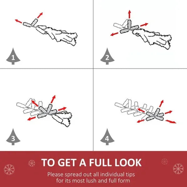 6ft Christmas Tree Unlit Artificial Spruce Full Tree With Solid Metal Stand EX-STOCK Canada