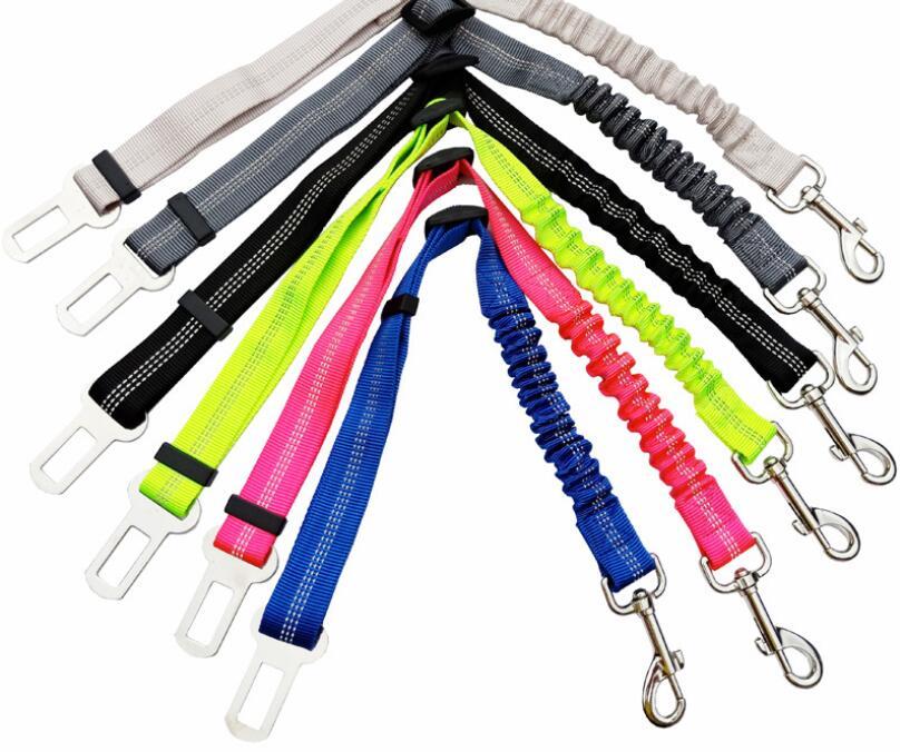 Adjustable Dog Seat Belt Dog Car Seatbelt Harness Leads Elastic Reflective Safety Rope EX-STOCK Canada