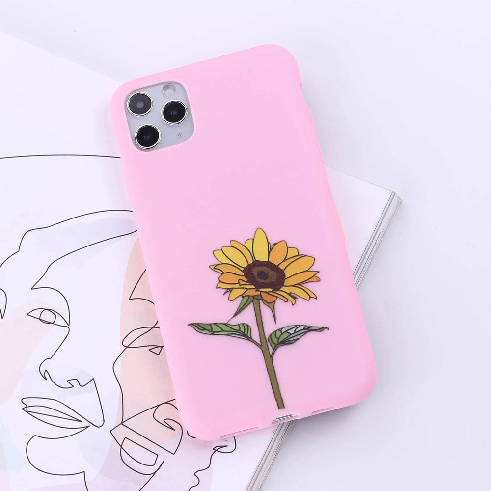 Floral Printed Liquid Silicone mobile phone case Unisex - EX-STOCK Canada