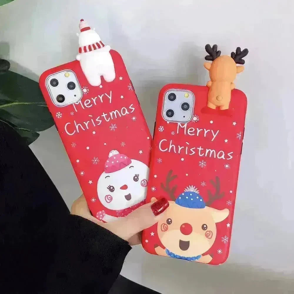 Merry Snowflakes Santa Deer Christmas-themed phone case - EX-STOCK CANADA