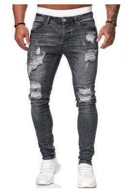 Slim fit Ripped Straight leg denim Jean Pant trousers for men - EX-STOCK Canada