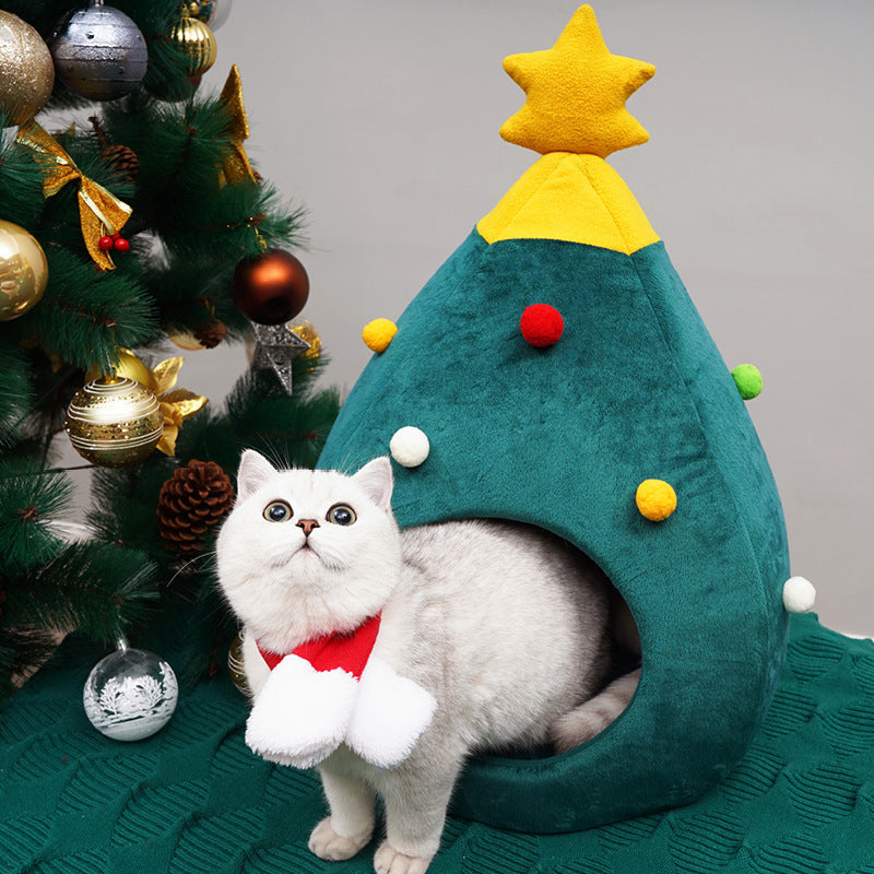 Lit pour animaux en forme de sapin de Noël : nid d'hiver chaud pour animaux, maison pour chat, chien, fournitures pour animauxEX-STOCK Canada