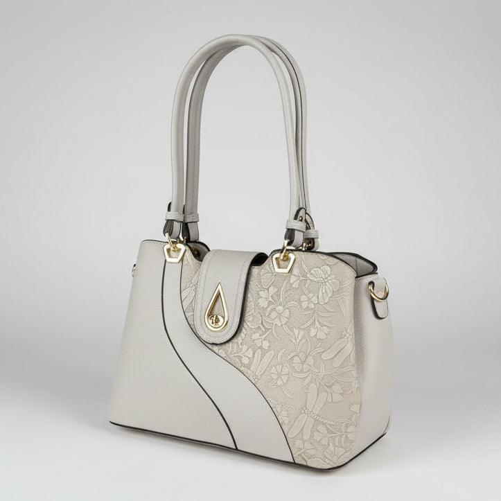 Sac à 2 poignées en simili cuir Temptation Italy avec libellule et fleurs