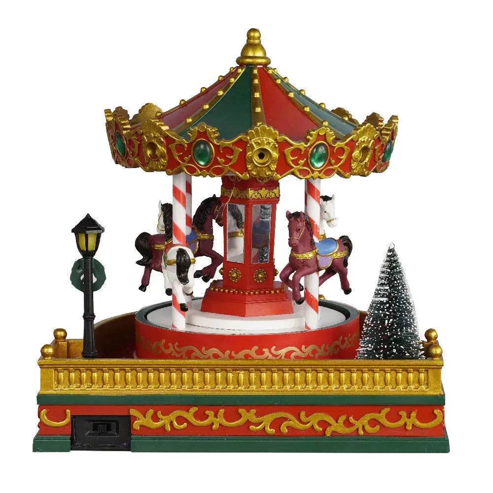 Christmas Gifts Merry Go Round Decorations Music Box LED Lights - EX-STOCK Canada