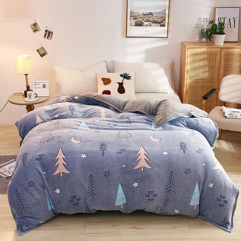 Plush Thick Snowflake Duvet Cover Single Piece Flannel EX-STOCK Canada