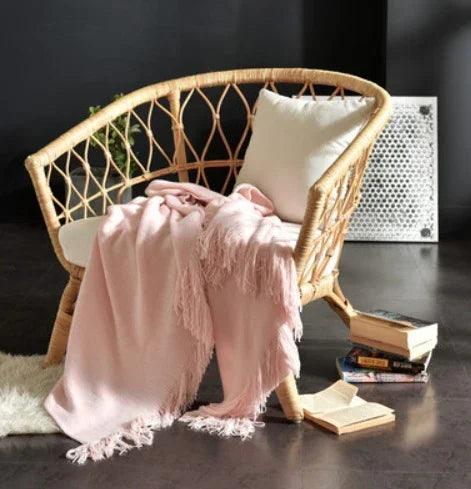 Fringed Knitted Small Blanket Napping Blanket Sofa Blanket EX-STOCK Canada