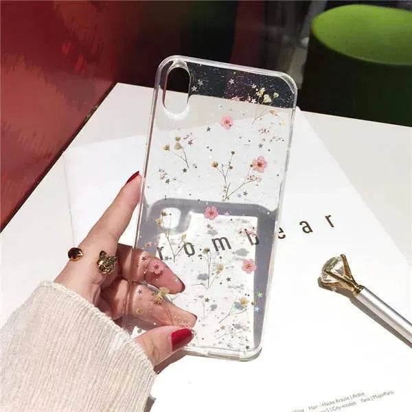 Dried flower epoxy silicone phone case - EX-STOCK Canada