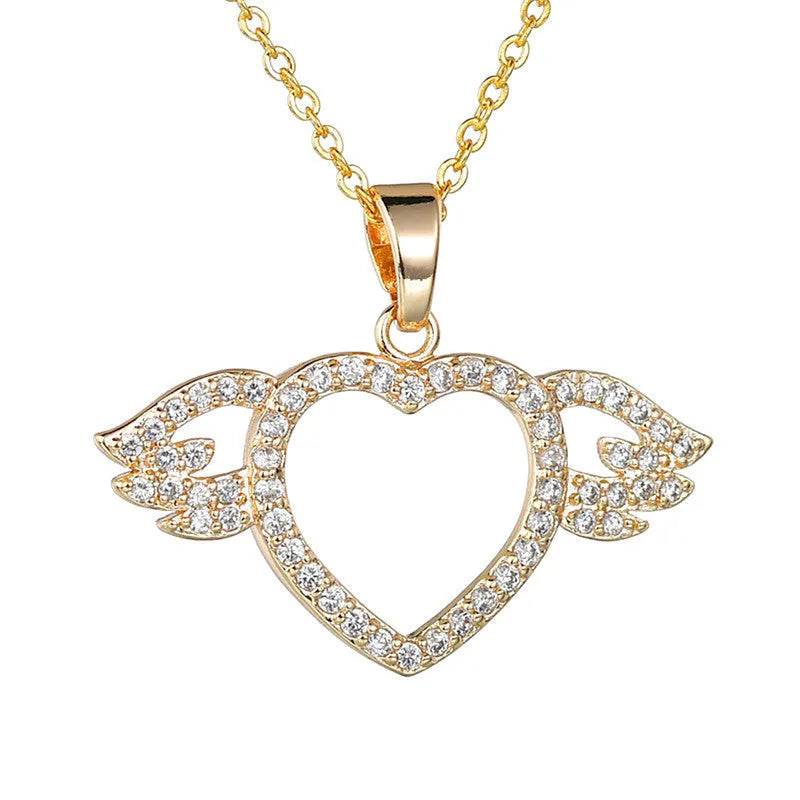 Women Fashion Angel love pendant Necklace Gold Silver - EX-STOCK Canada