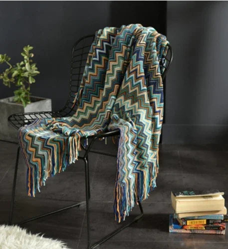 Petit plaid en tricot à franges, couverture pour sieste, couverture de canapéEX-STOCK Canada